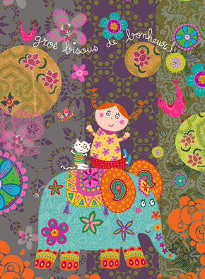 Carte petites attentions Bisous de bonheur